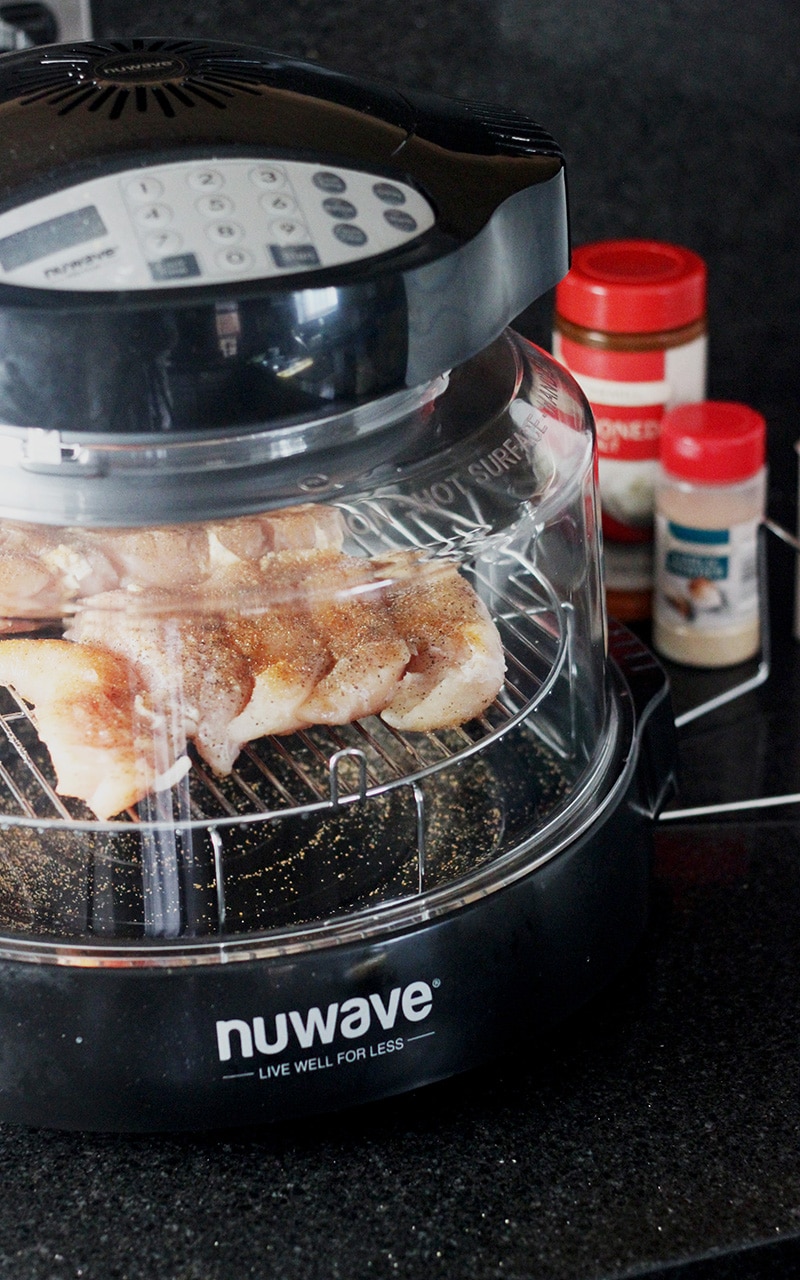 chicken cooking on nuwave oven