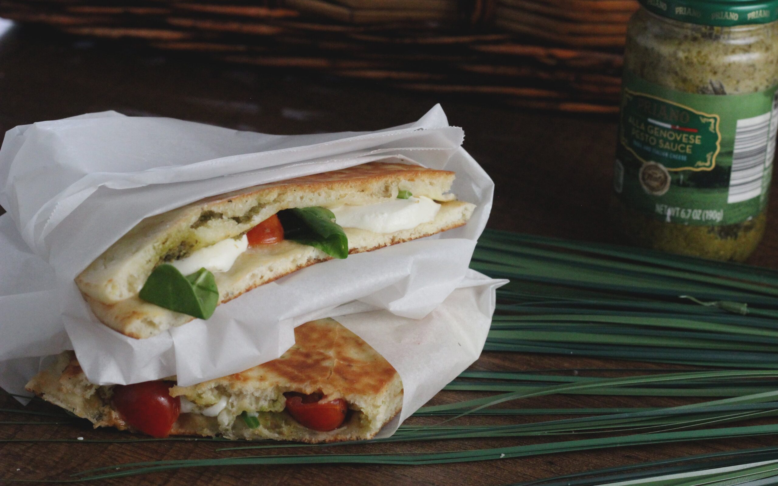 naan bread caprese sandwiches