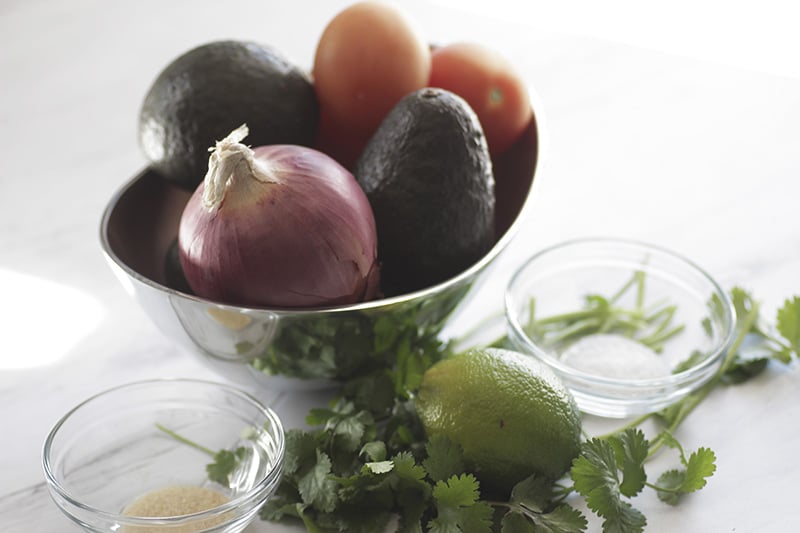 Healthy guacamole ingredients