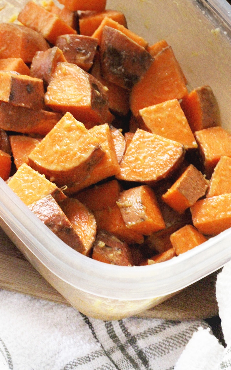 tossed sweet potatoes