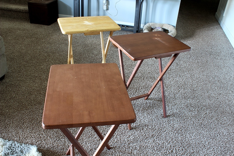 mix matched folding tv tray tables