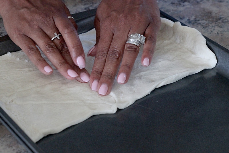 sealing creases of crescent rolls