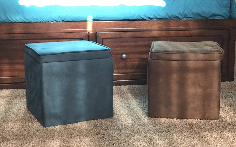 faux suede foot stools