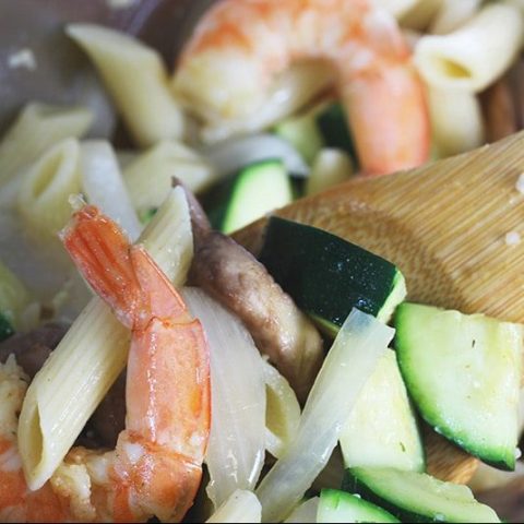 Shrimp + Zucchini Penne Pasta