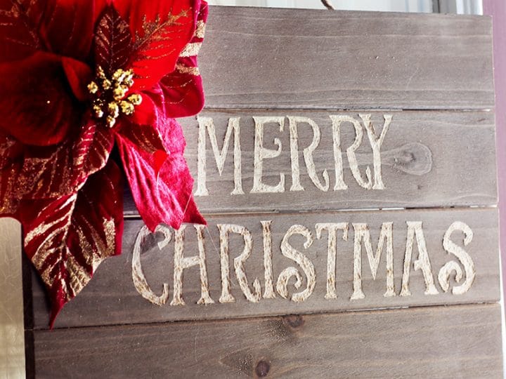 simple wooden Christmas sign