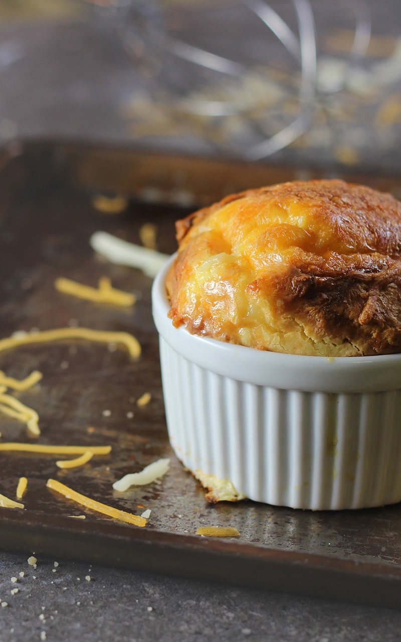 cooked 3 cheese egg souffle