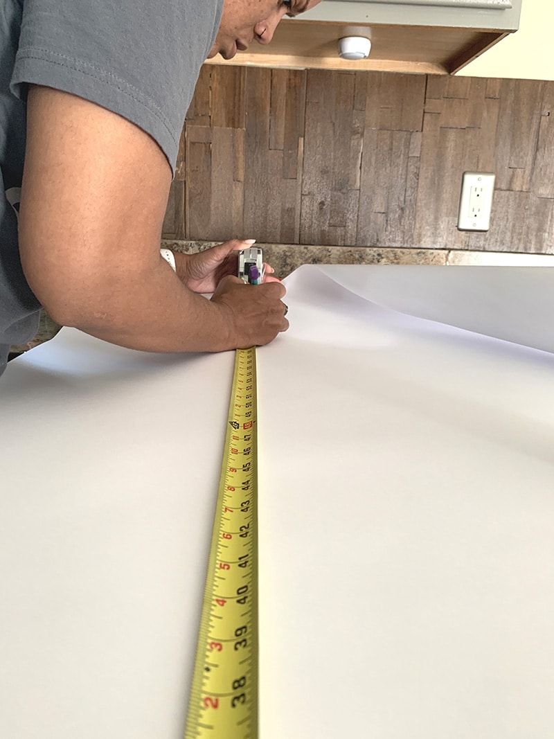 measuring the film for installation