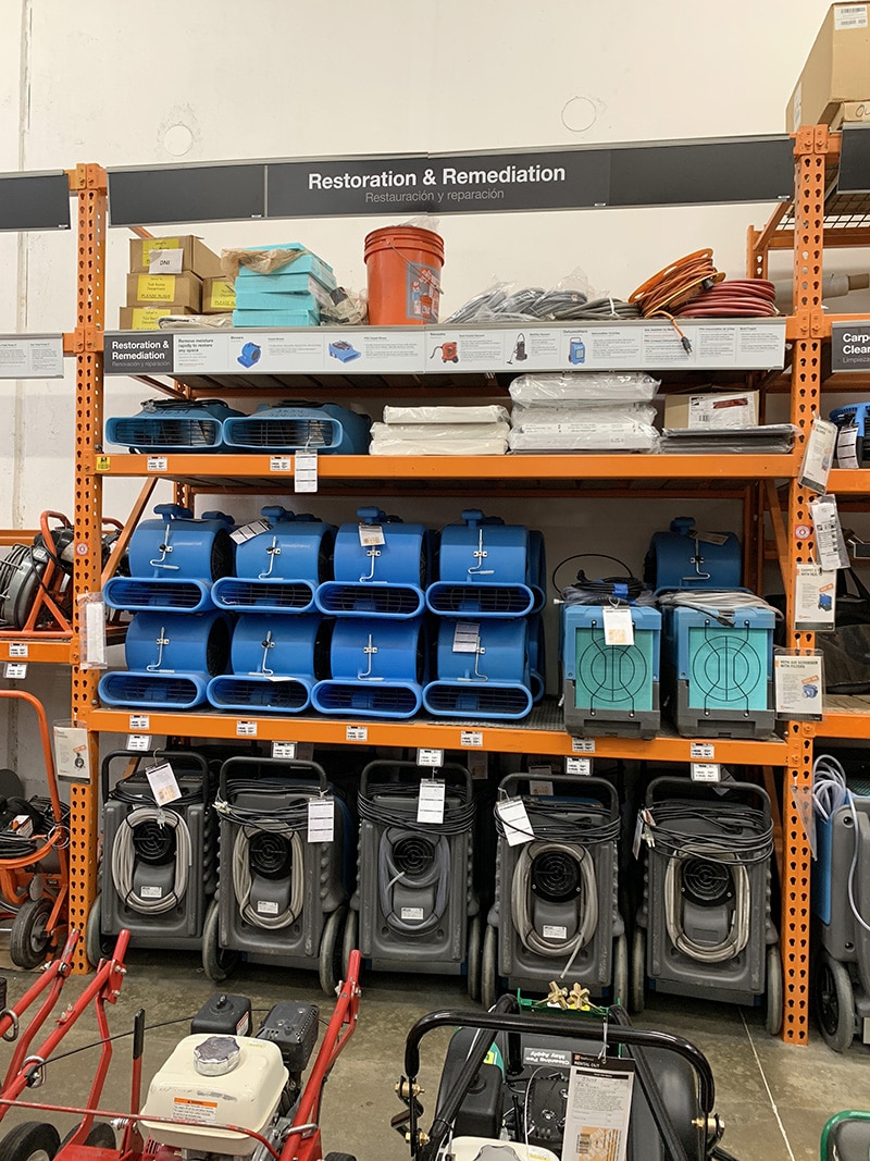 tool rental section at home depot