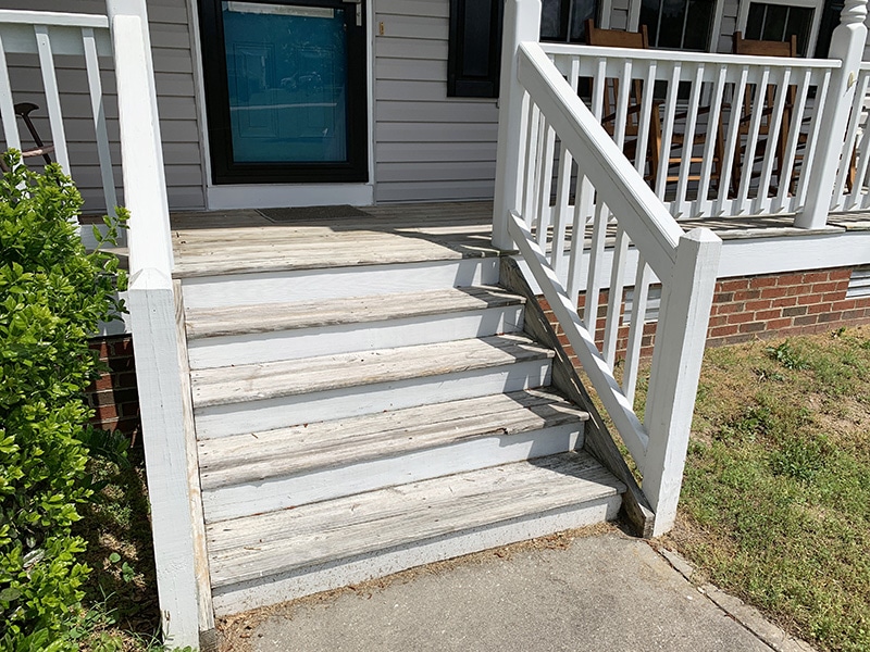 porch before being treated with thompsons water seal