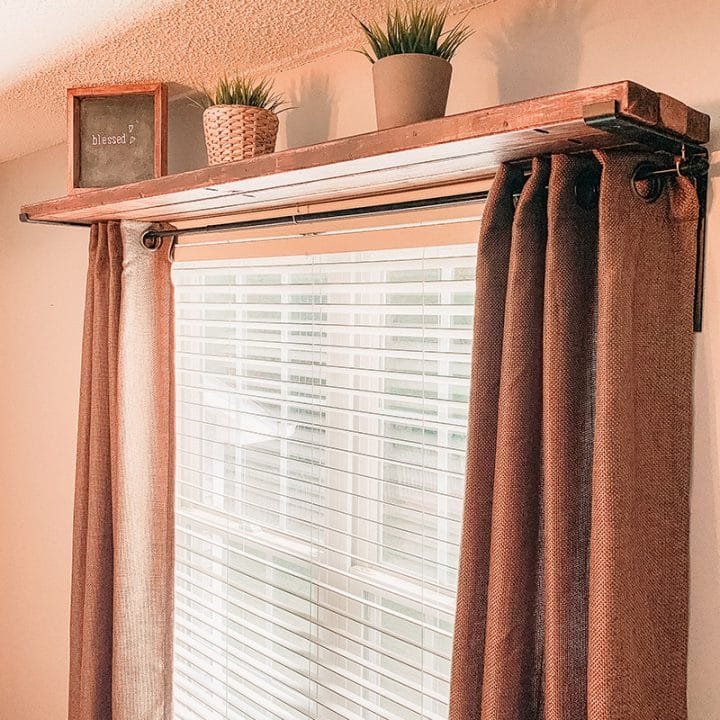 How To Make a Curtain Rod Shelf Combo