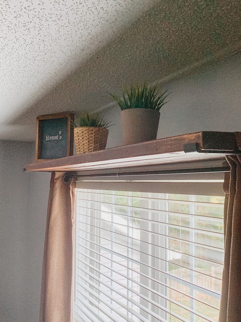 How To Make A Simple and Easy DIY Curtain Rod Shelf Combo