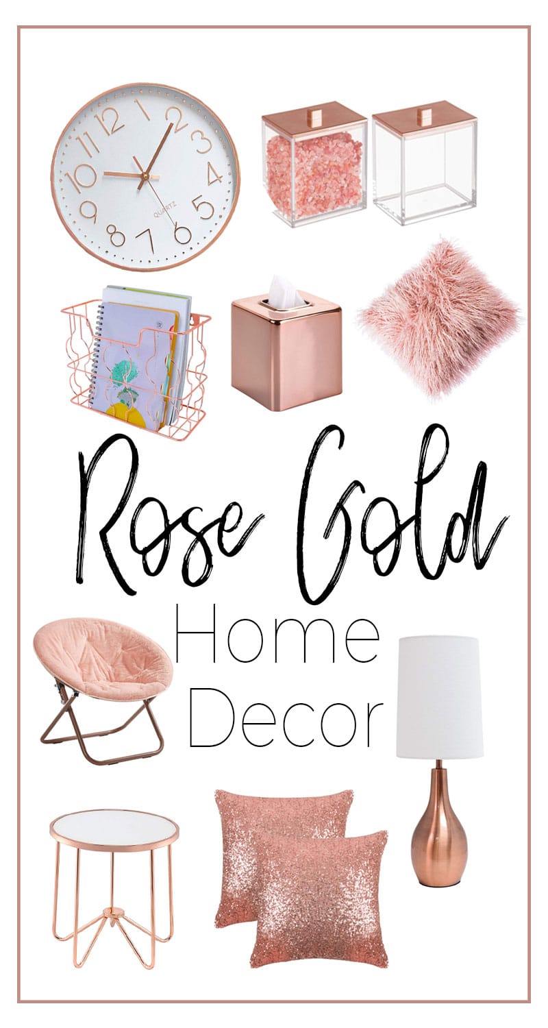 rose gold home decor