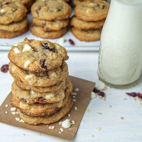 cranberry oatmeal cookies with milk