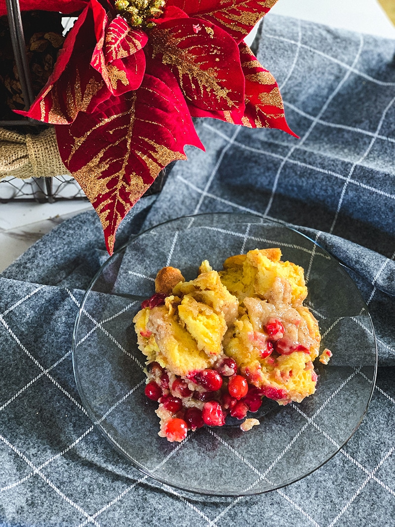 cranberry eggnog french toast casserole