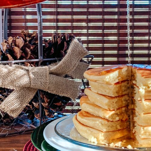 fluffy eggnog pancakes