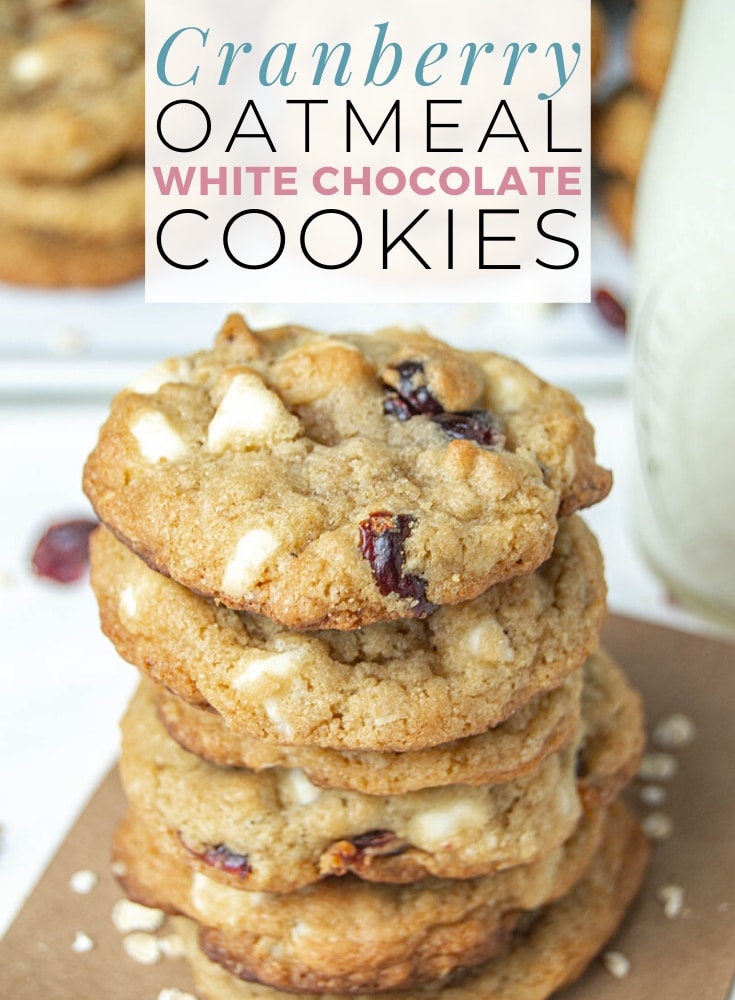 Soft Chewy White Chocolate Oatmeal Cranberry Cookies