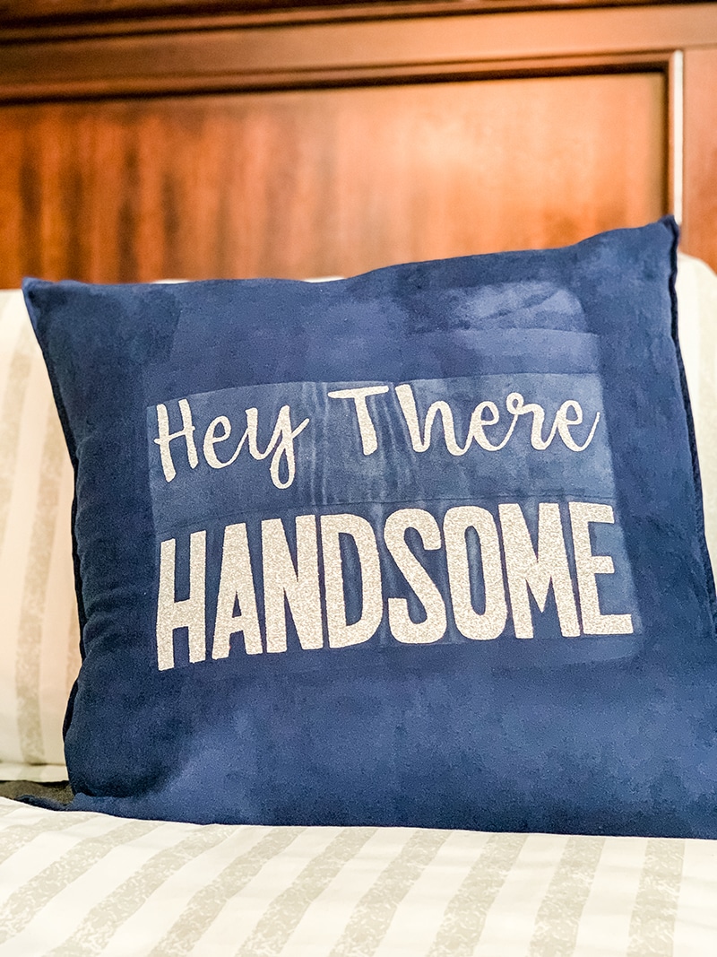 hey there handsome DIY throw pillow