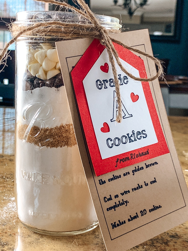 cardboard hanging tag with Grade A Cookies
