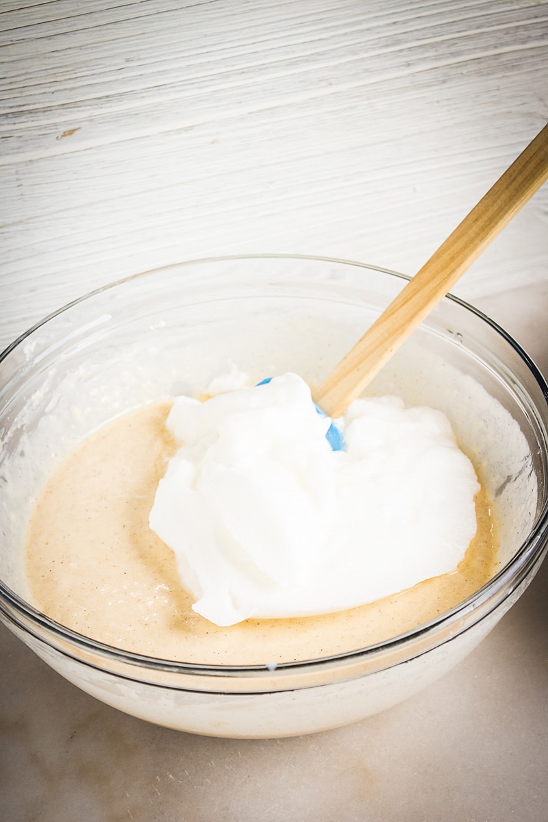 adding egg whites to waffle mix