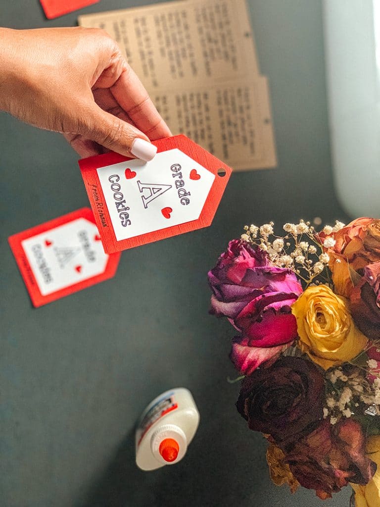 valentines day cardboard tags