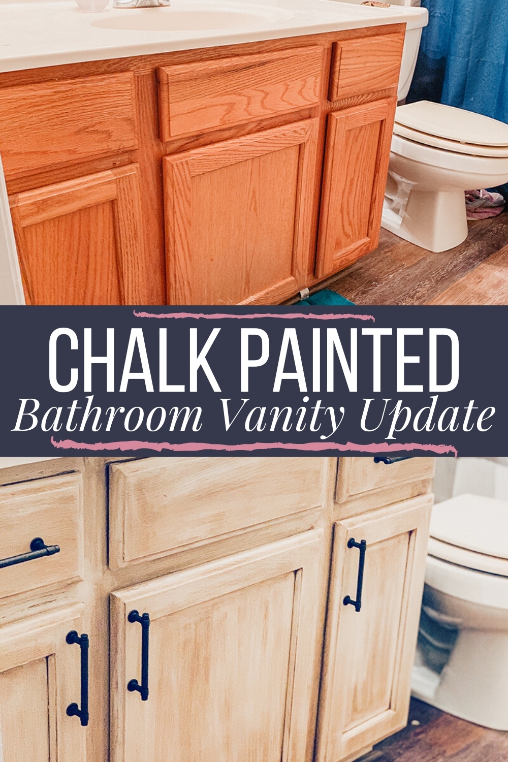 Chalk painted bathroom vanity update