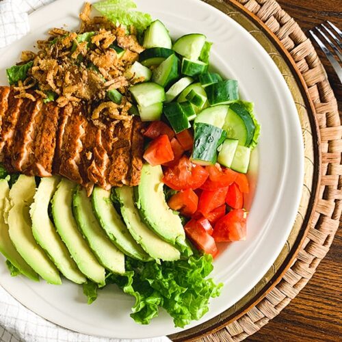 mediterranean blackened salmon salad 2 | Kenya Rae mediterranean blackened salmon salad