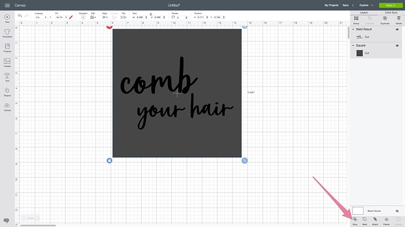 select slice in design space to create stencil