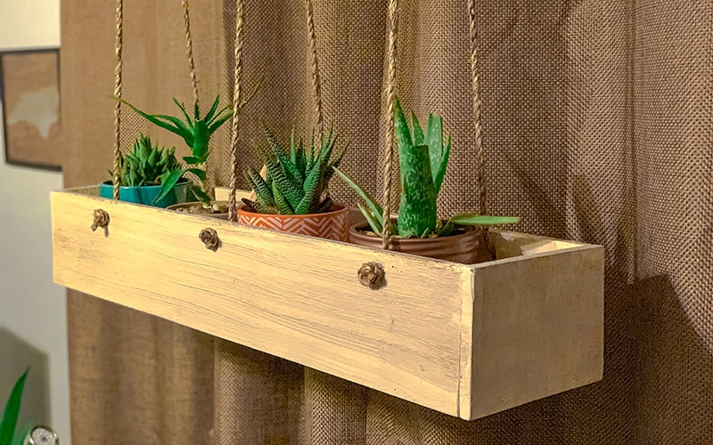 DIY Indoor Hanging Planter Box