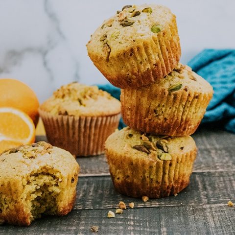 orange pistachio muffins