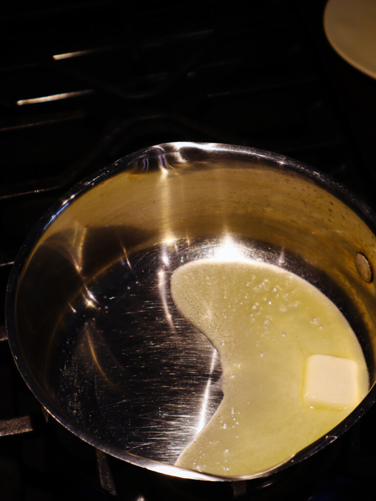 Butter melting in saucepan