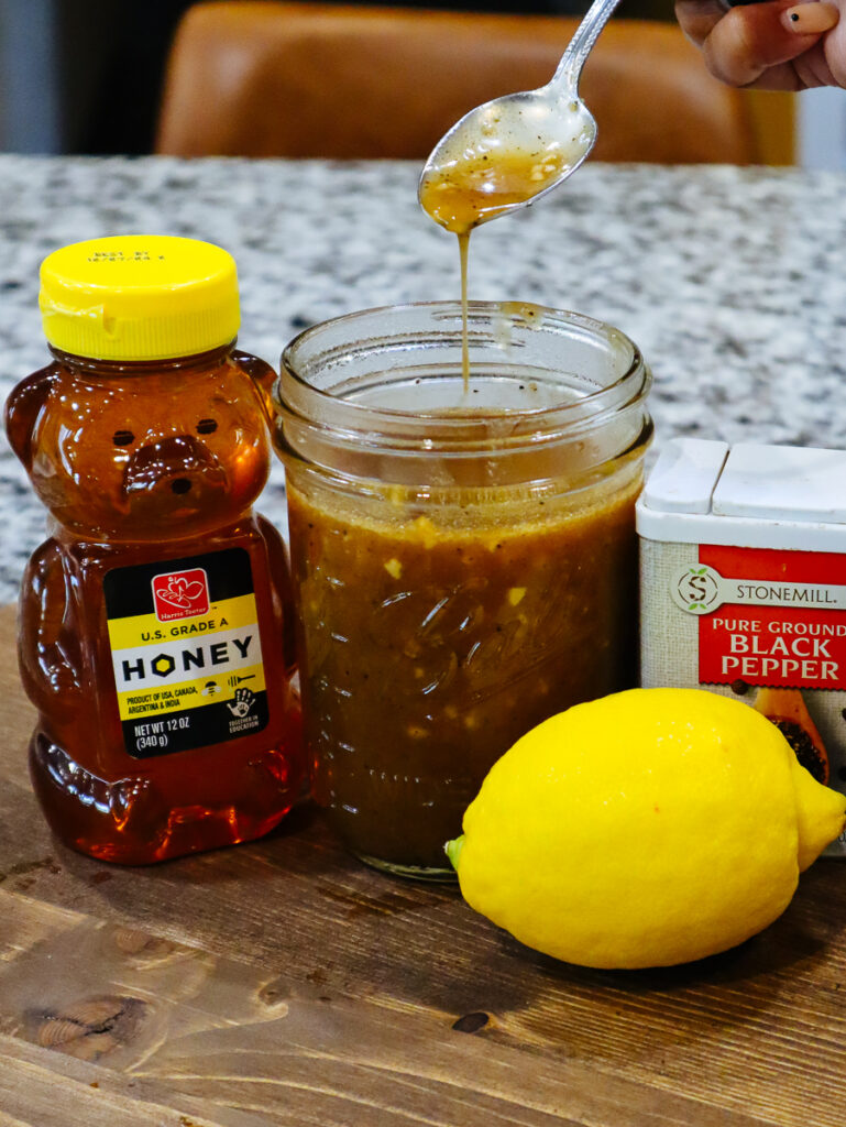 Vegan honey garlic lemon pepper sauce