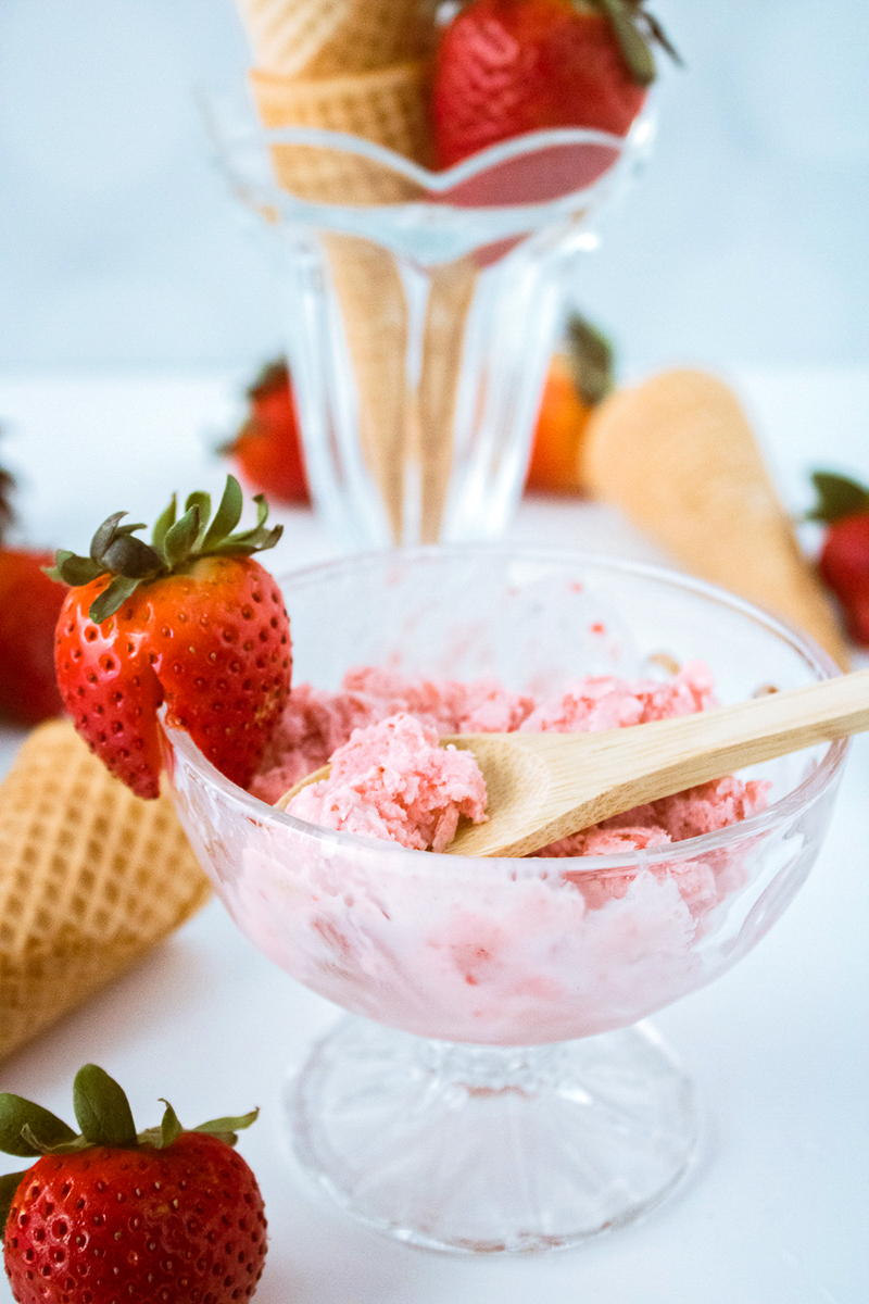 Dairy free strawberry ice cream