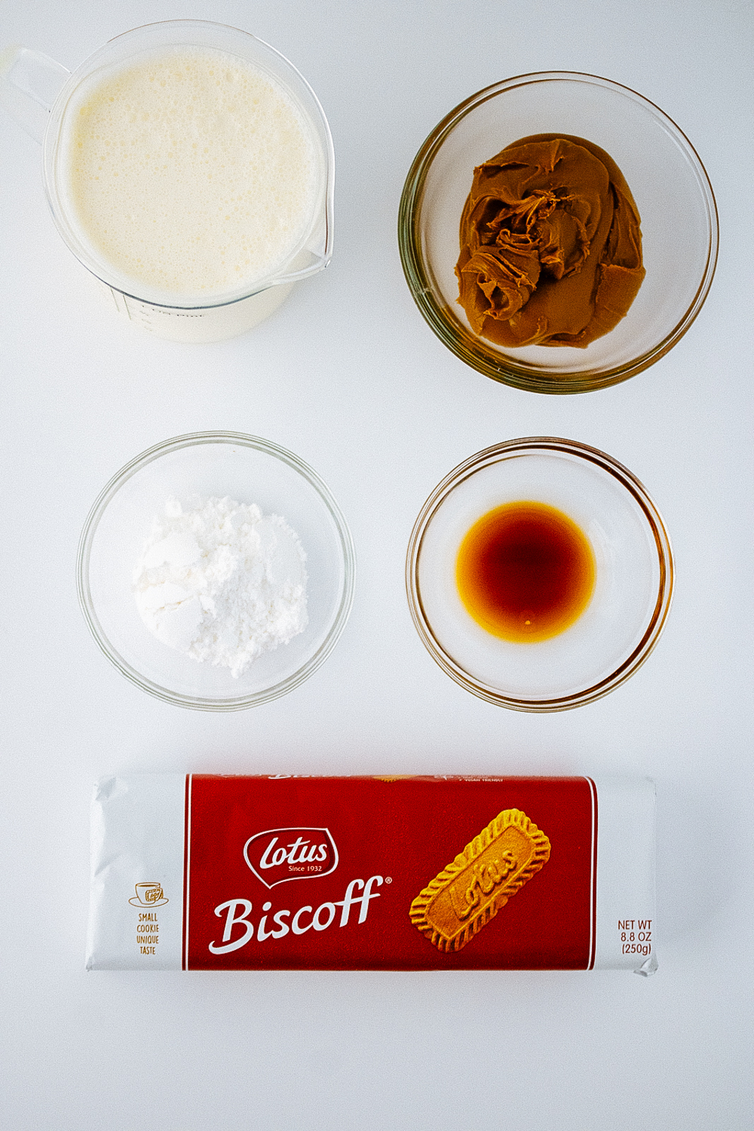 Ingredients for biscoff cookie pudding