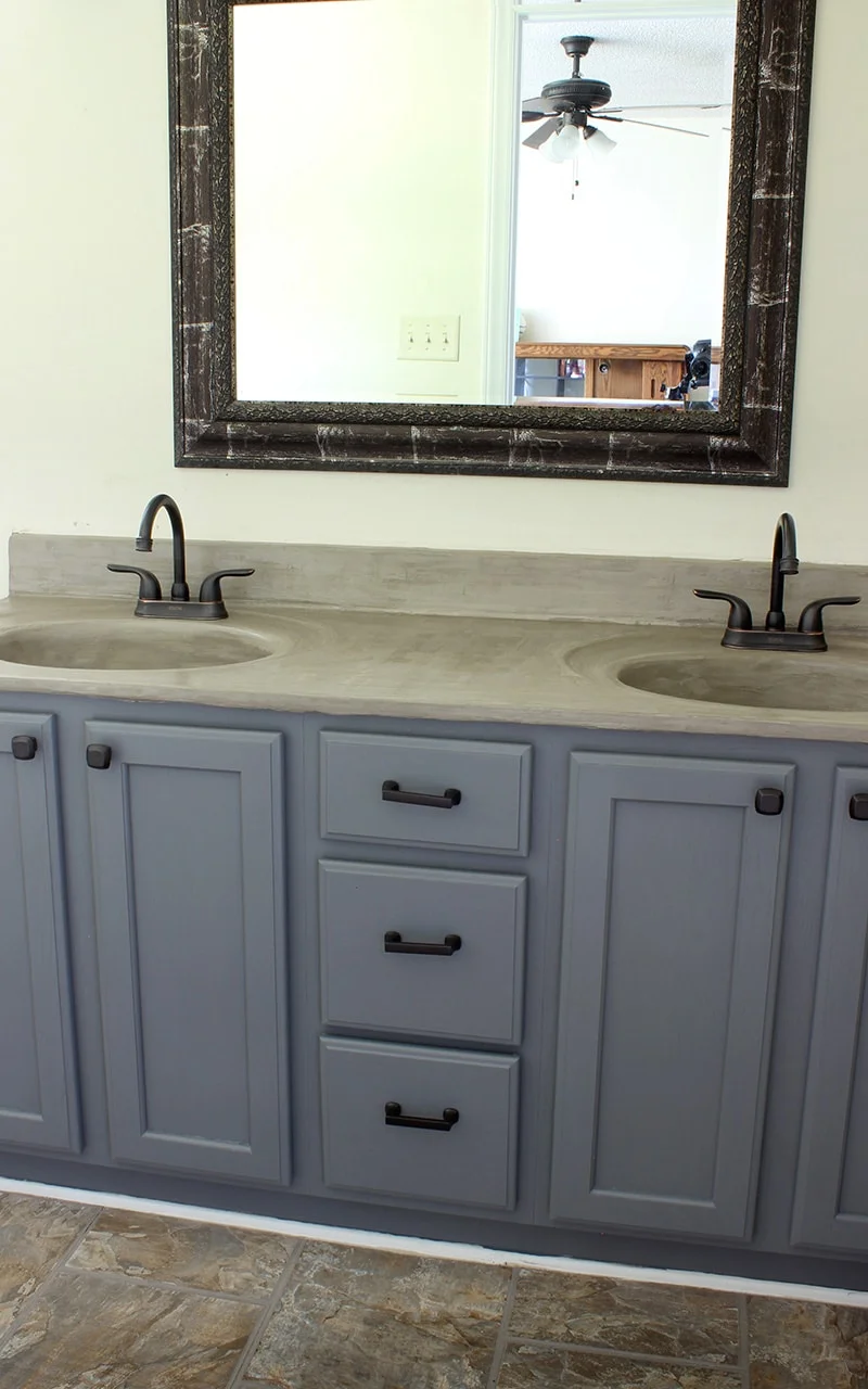 after beyond paint cabinet update with pewter