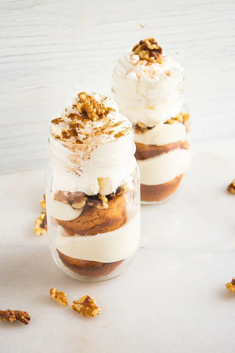 pumpkin cheesecake trifle jars