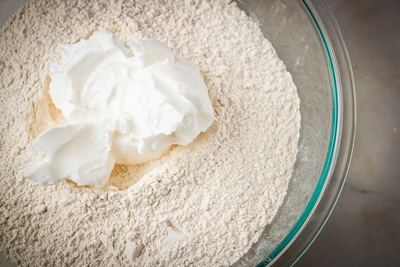 flour and shortening for pie crust