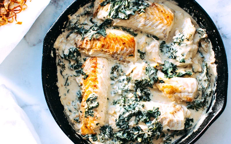 meal cooked in cast iron skillet