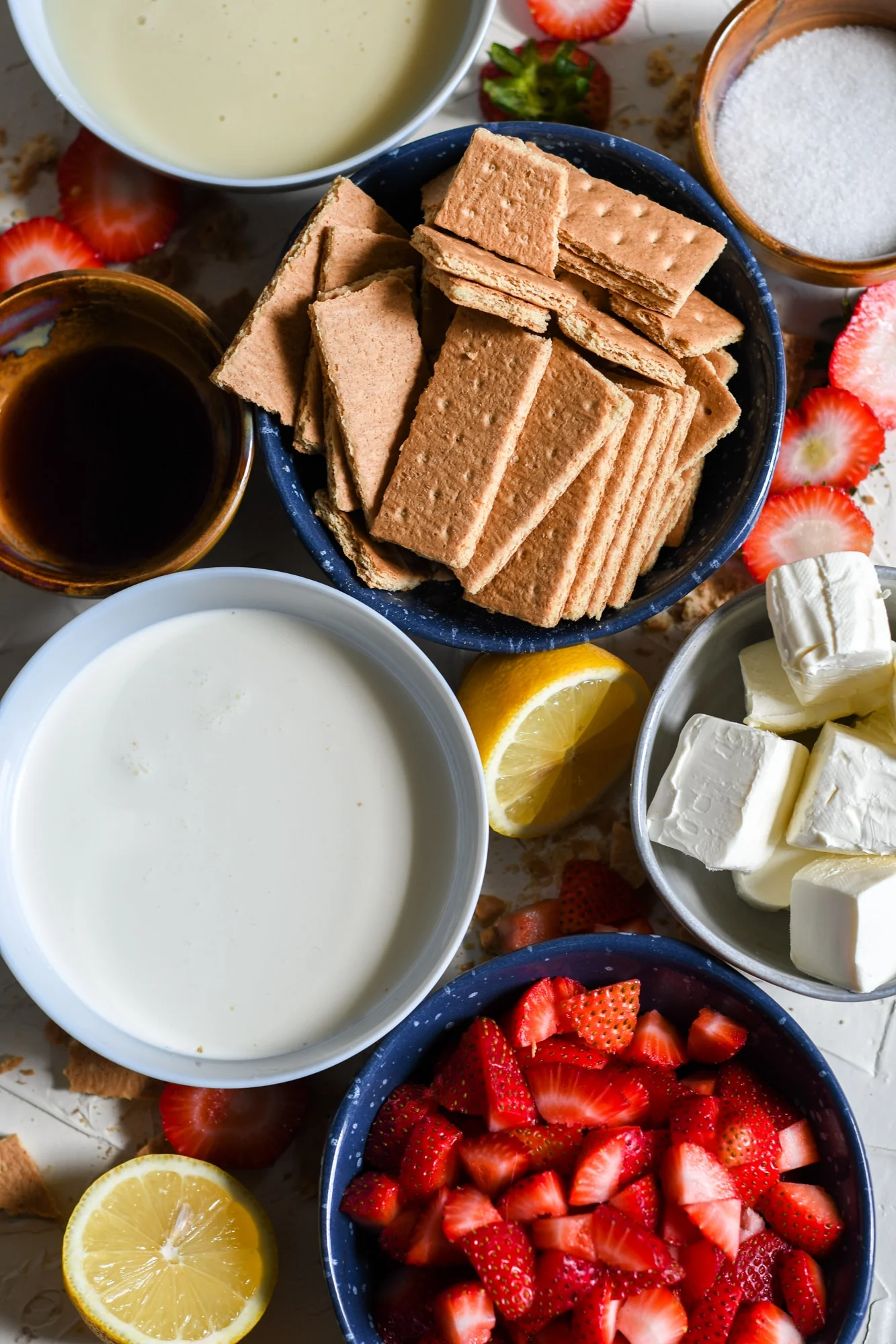 Ingredients in individual bowls